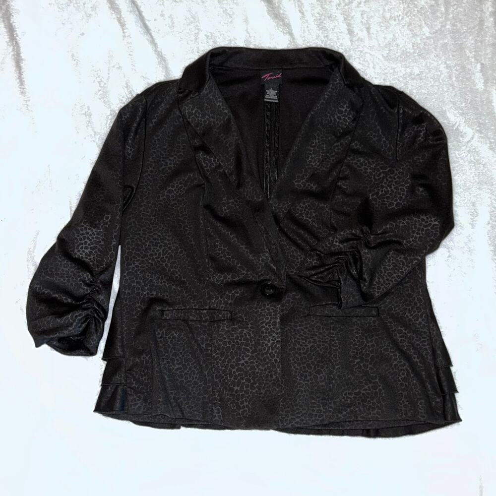 Torrid Black Leopard Jacquard  Blazer Size 1 (14-16) - Picture 6 of 10